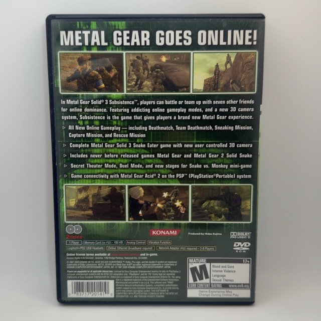 PS2 - Metal Gear Solid 3: Subsistence (photo 2)